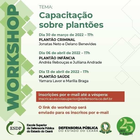 Workshop Capacitação sobre Plantão Criminal