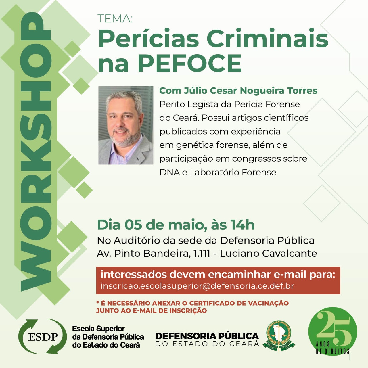 Workshop Perícias Criminais na Pefoce