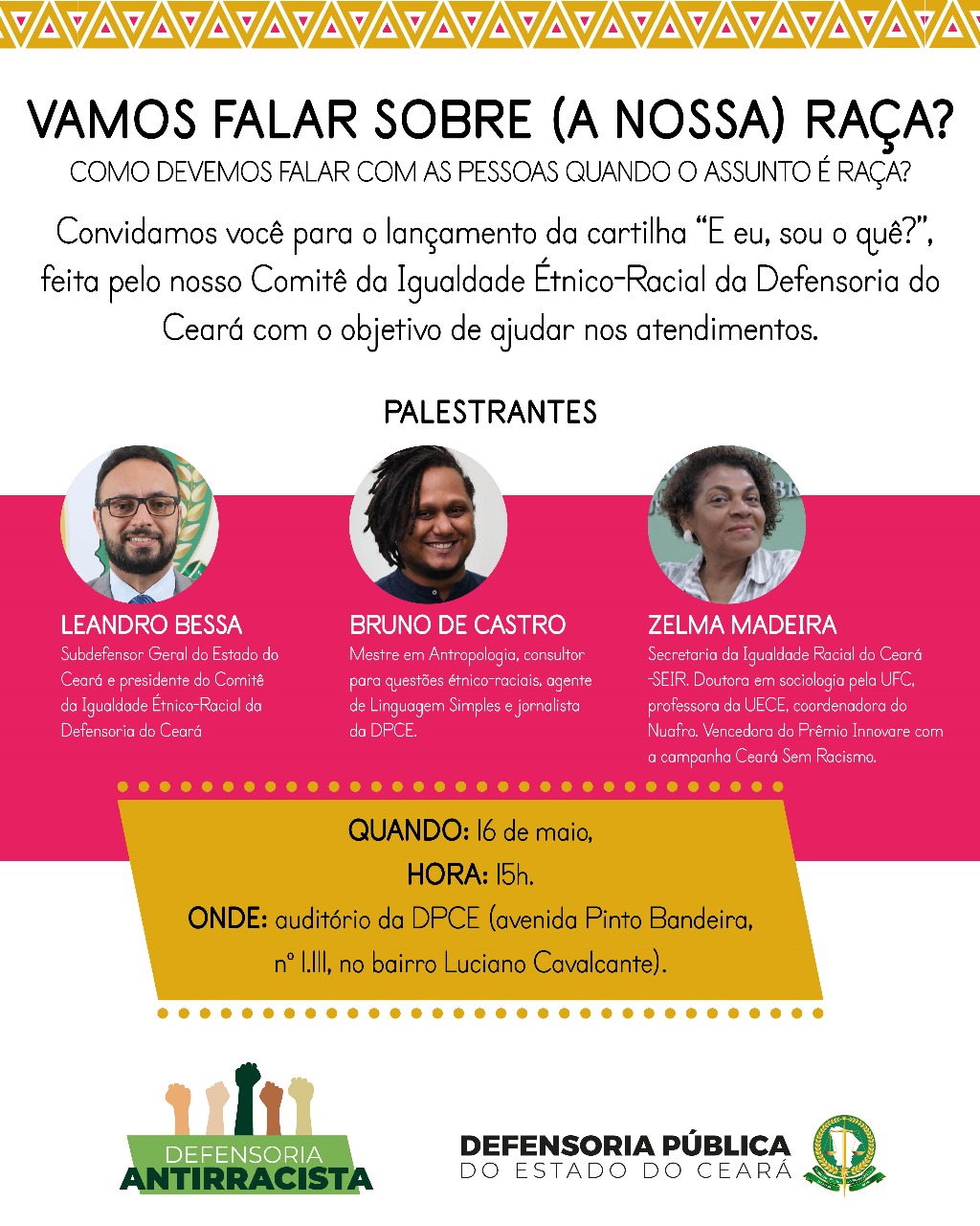 PALESTRA VAMOS FALAR SOBRE (A NOSSA) RAÇA?