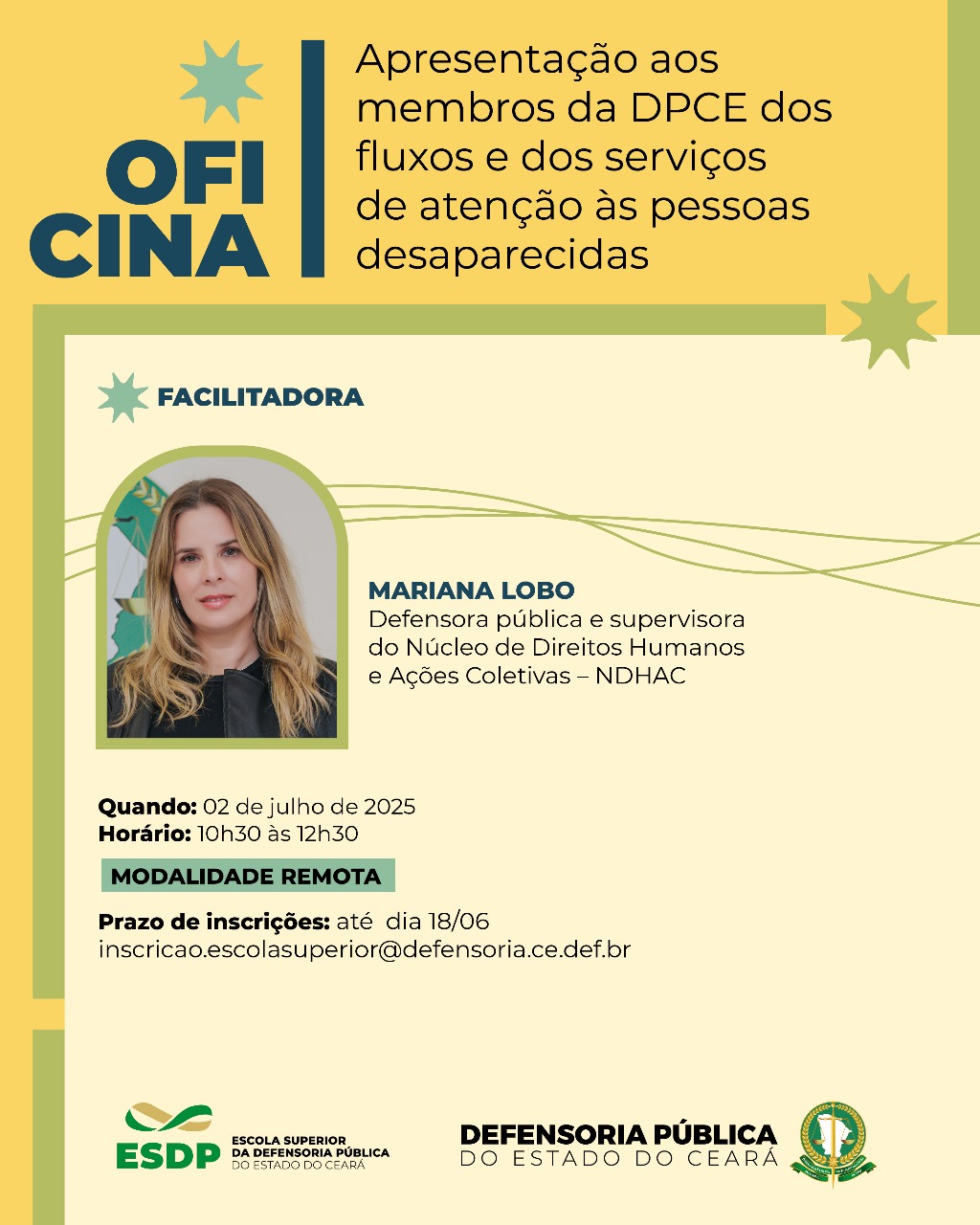 APRESENTAÇÃO AOS MEMBROS DA DPCE DOS FLUXOS E DOS SERVIÇOS DE ATENÇÃO À PESSOAS DESAPARECIDAS