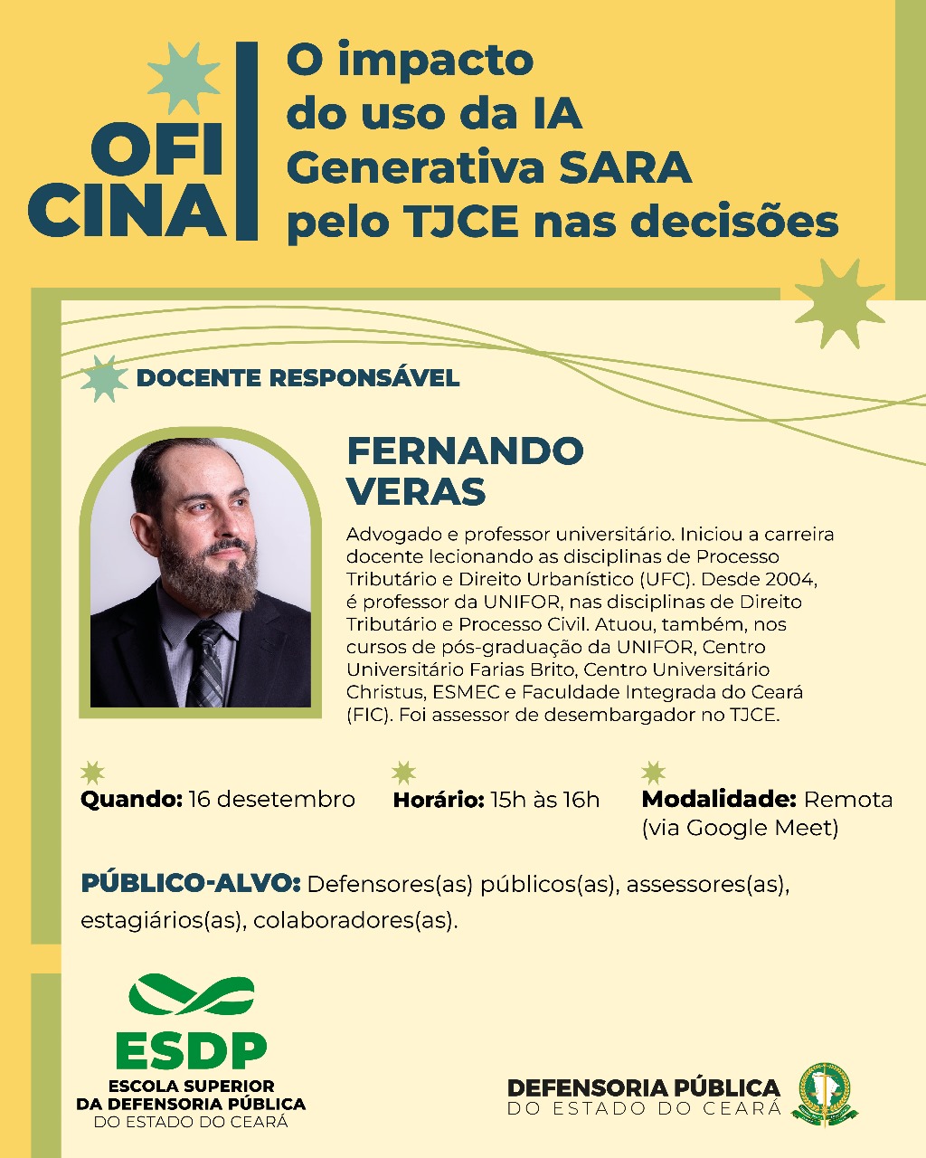 OFICINA DO USO DA IA GENERATIVAS SARA PELO TJCE NAS DECISÕES