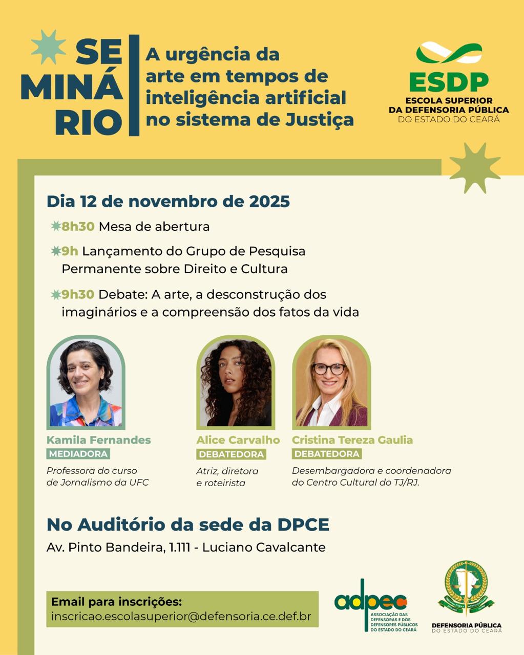 Seminário A Urgência da arte em tempos de inteligência artificial no sistema de Justiça