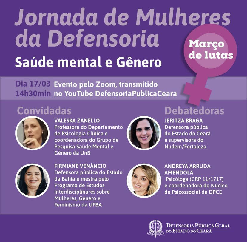 Jornada de Mulheres da Defensoria - Saúde Mental e Gênero